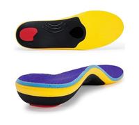 Plantillas ortopédicas for aliviar el dolor de fascitis plantar y pie: plantillas deportivas con soporte de la bóveda plantar alto for hombres y mujeres.(Yellow-blue,EU(48-49)-310MM)