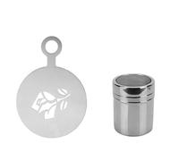 Plantillas para café Molde de plantillas de café de acero inoxidable, 3 uds., copos de nieve, rosas, patrones de amor, agujas de tamiz(1 Rose 1 Sieve)