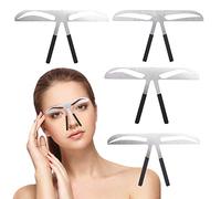 Plantillas para cejas, juego de 4 piezas, acero inoxidable, tres puntos, equilibrio, medición, microblading, tatuaje, maquillaje permanente, proporción áurea, herramienta de posicionamiento