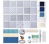 Plantillas para colchas - 20 piezas con accesorios - Plantilla de dibujo para a mano | Para telas, vaqueros, camisas, bolsos, edredones, prendas, hogar, clases de arte,