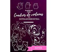 Plantillas para cuadros de ventanas con rotuladores de tiza: Gatos (Magia en las ventanas con tiza)