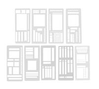 Plantillas para diario y planificador | 9 plantillas de acrílico para grabación | Plantillas de dibujo flexibles | Para planificador cuaderno Scrapbook calendario programa lista de verificación