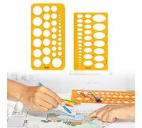 Plantillas Para Dibujar, Plantilla Circulos, Plantilla Elipses, Kit De Dibujo De Plantilla, Trazador De Plantillas, Para Oficina Y Escuela Diseño De Dibujos, Amarillo, 2 Piezas (Amarillo)