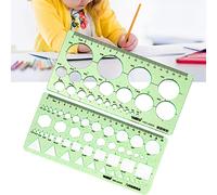 Plantillas para Dibujar, Reglas de Plástico, Plantilla Circulos, Plantilla Elipses, Kit de Dibujo de Plantilla, Trazador de Plantillas, para Oficina y Escuela Diseño de Dibujos, Verde, 2 Piezas
