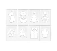 Plantillas para manualidades navideñas - Plantillas de carpintería temática festiva | Juego de 8 plantillas de grabado acrílico para letras | Plantilla de fresado para costura, grabado DIY y proyectos