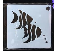 Plantillas para pintar, 15,2 x 15,2 cm, par de plantillas de plástico reutilizables con diseño de peces marinos para manualidades, decoración del hogar y manualidades