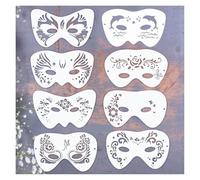 Plantillas Para Pintar Juego De Máscara Plantilla Pintura Esqueleto Facial 8 Piezas