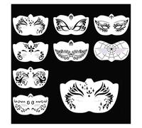 Plantillas Para Pintar Juego De Máscara Plantilla Pintura Esqueleto Facial 8 Piezas