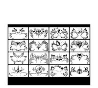 Plantillas Para Pintar Juego De Plantillas for Pintura Facial 16 Piezas