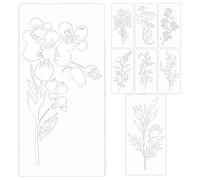 Plantillas Para Pintar Sobre Madera - 8 Piezas Plantillas Reutilizables para Dibujar Flores | Modelos para Pintar | para Proyectos de Arte en Madera, Paredes, Suelos, Lienzos, Telas, Papeles y Puertas