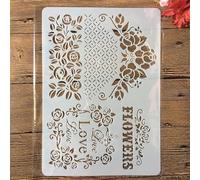 Plantillas para pintar, tamaño A4, 29 x 21 cm, perfume de niña, palabras chinas, plantillas reutilizables para pintar sobre madera, lienzo, muebles, suelo, suministros de arte, decoración estilo 3