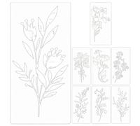 Plantillas para Pintura - 8 Piezas De Modelos Florales Reutilizables Para Dibujar | Plantillas Reutilizables Para Artesanía,Para Proyectos De Arte En Madera, Piso, Lienzo, Tela, Papel, Puerta Y