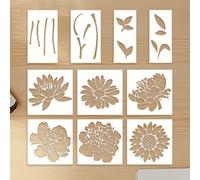 Plantillas Para Pintura Creativa | Plantillas Floridas para Pintura Mural - Creaciones Artísticas Superponibles Para Decoración Cercas Paredes Madera