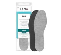 Plantillas para zapatos TANA Deo Fresh | 1 par | Control de olores con carbón activado | Amortiguación con espuma de látex | Nitrato de plata | Tallas 38/39 EUR