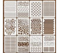 Plantillas Pintura，FANNAS 12 Piezas Niños Stencil Plantillas Manualidades Painting Stencils Pintar de Reutilizables, Para la Pared Diy Plantillas Para Manualidades y Decoración