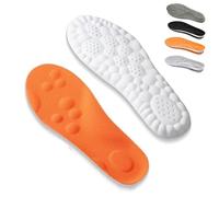 Plantillas Pisa Nube, 2025 New 4d Sports Memory Foam Breathable Insole, Breathable Soft Foam Insole, Elastic Strong Arch Shock-Absorbing, For Men Women (Orange,Men 9-10.5/Women 10.5-12)