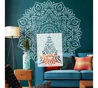 Plantillas redondas de mandala de 110 cm con flores gigantes, para paredes, pintar, manualidades, decoración para muebles, plantilla decorativa S549