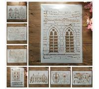 Plantillas reutilizables, 8 unidades, 11.42 x 8.27 pulgadas, plantillas de dibujo para ventanas de construcción, manualidades, pared, lienzo, muebles, álbumes de recortes, decoración del hogar