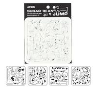 Plantillas reutilizables de PET para vacaciones para la escuela, plantillas de arte seguras para niños con bordes fáciles de limpiar, plantilla temática navideña