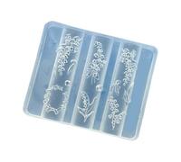 Plantillas reutilizables de silicona para crear calcomanías de uñas con patrones de cristales para proyectos de manicura, manualidades, suministros para el hogar, plantillas de flores de manicura