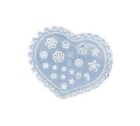 Plantillas reutilizables para arte de uñas, molde de silicona con hojas de arce inspiradas en la naturaleza, diseño de corazón, herramienta de creación de arte de uñas de viaje