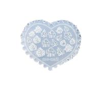 Plantillas reutilizables para arte de uñas, molde de silicona con hojas de arce inspiradas en la naturaleza, diseño de corazón, herramienta de creación de arte de uñas de viaje