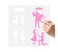 Plantillas Reutilizables para Artesanía | Plantilla de pareja romántica para dibujar, plantillas artísticas | para decoración del hogar, pared, muebles, madera, tela, azulejo, papel, suelo, ventana