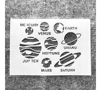 Plantillas reutilizables para pintar sobre madera, tamaño A4 de 29 cm, sistema solar, planetas, plantillas de dibujo para álbumes de recortes, suministros de arte, decoración de pared, A