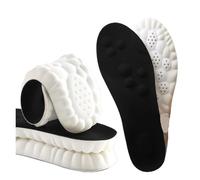 Plantillas suaves de masaje de pies 4D que no se cansan después de estar de pie durante mucho tiempo, absorben los golpes, absorben el sudor, desodorizantes (negro, 35)