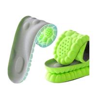 Plantillas suaves de masaje de pies 4D que no se cansan después de estar de pie durante mucho tiempo, absorben los golpes, absorben el sudor, desodorizantes (verde, 41)