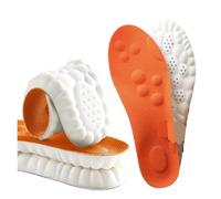 Plantillas suaves de masaje de pies 4D que no se cansan después de estar de pie durante mucho tiempo, absorben los golpes, absorben el sudor, desodorizantes (naranja, 35)