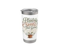 Planting Seeds That Grow Forever Educator Tee Vaso térmico de acero inoxidable de doble pared