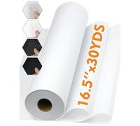 PLANTIONAL Interfaz fusible no tejida de peso medio para planchar, color blanco, 16.5 pulgadas x 30 yardas, de peso medio, interfaz de poliéster de una sola cara para suministros de manualidades
