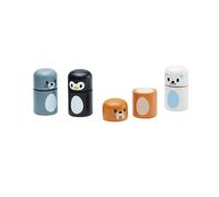 PlanToys Animales Correspondientes - Juego de Emparejamiento Animales Árticos - Juguete de Motricidad de Madera - Puzzle de Reconocimiento de Formas