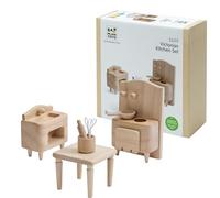 PlanToys® Juego de cocina victoriana de madera | Montessori Casa de muñecas para preparación de alimentos, habilidades sociales y narración imaginativa | Muebles de cocina de madera ecológicos