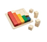 PlanToys Juguetes de madera Bloques de colores para contar-Unidad Plus