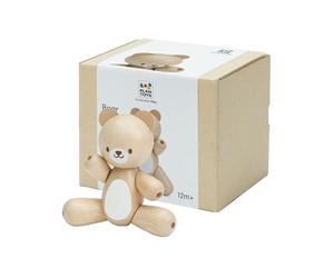 PlanToys Oso de Madera - Agarre para Bebés - Juguete que Fomenta la Motricidad Fina y la Comunicación - Regalo de Juguete de Madera