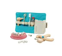 PlanToys Set de Dentista para Niños - Incluye Instrumentos Dentales de Madera y Bolsa de Almacenamiento - Juguete de Dentista para Niños 3 Años