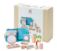 PlanToys Set de Maquillaje para Niños - Maletín de Maquillaje para Niñas - Set de Maquillaje de Madera con Espejo, Pincel, Bolsa y 5 Utensilios de Maquillaje - Juguetes de Madera 2 Años