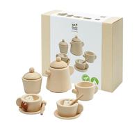 PlanToys Set de Té - Accesorios de Cocina Infantil - Vajilla de Madera - Juguetes de Madera 2 Años - Set de Té para Niños - Juguete Sostenible