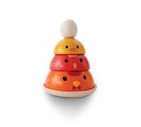 PlanToys Torre de Apilamiento Nido de Gallina - Juguete de Apilamiento de Madera para Bebés - 5 Piezas - Juguete de Motricidad a Partir de 1 Año
