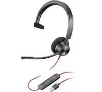 Plantronics - Blackwire 3310 - Auriculares con Cable (Mono) con micrófono Boom - USB-A para conectarse a su PC y/o Mac - Funciona con Equipos (certificados), Zoom y más