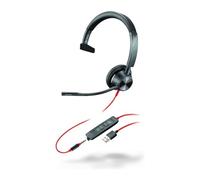 Plantronics - Blackwire 3315 - Auriculares USB-A con Cable y una Sola Oreja (Mono) con micrófono Boom (Poly) - Conéctate a PC/Mac a través de USB-A o móvil/Tableta a través de un Conector de 3,5 mm -