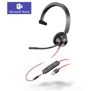 POLY Auriculares monoaurales Blackwire 3315 con certificación Microsoft Teams USB-C + Conector de 3,5 mm + Adaptador USB-C/A
