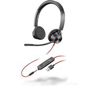 Plantronics, Blackwire 3325 USB-A, Poly, auricular con cable de dos oídos con micrófono de brazo, se conecta a PC o Mac mediante USB-A o a tablet o dispositivo móvil mediante un conector de 3.5 mm