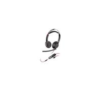 Plantronics Blackwire 5220 Binaural Diadema Negro, Rojo - Auriculares con micrófono (Centro de llamadas/Oficina, Binaural, Diadema, Negro, Rojo, Botón, Polipiel, Metal, De plástico)