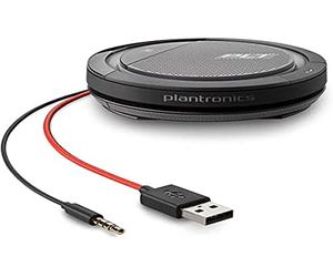 Plantronics Calisto 5200 USB-A + 3,5 mm, Dispositivo de Conferencia con micrófono y Altavoz, Negro