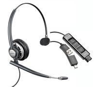 Poly / Plantronics Plantronics EncorePro HW710 Digital Auricular para PC con calidad de audio excepcional, máxima comodidad, conexión QD 6 pins