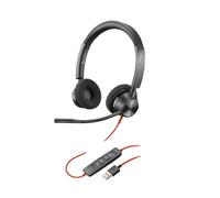 Poly Blackwire 3320 USB-A MS Binaurale Auricular BW3320-M USB-A, Negro