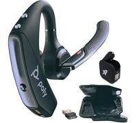 Plantronics Poly Voyager 5200 UC - Paquete de auriculares Bluetooth para smartphones, PC, Mac con software o aplicación RingCentral, Global Teck con cargador de pared 206110-101